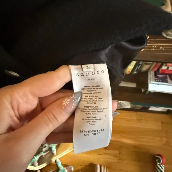 Like New Sandro Black Double-Breasted Jacket - Picture 4 of 5